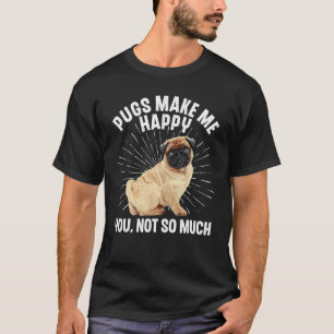 Camiseta Desenho Engraçado de Pug para Homens Mulheres Cach