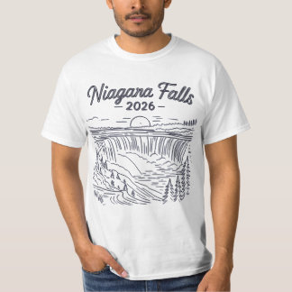 Camiseta Desenho Esboço da Linha de Niagara Falls Vintage 2