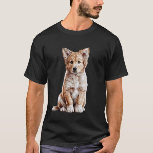 Camiseta Desenho Esboço de Cachorrinho Golden Retriever Art