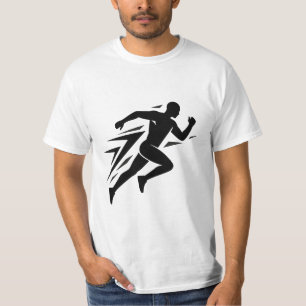Camiseta Desenho Esportivo Atlético Silhueta do Corredor Ve