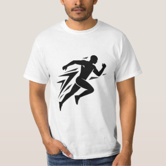Camiseta Desenho Esportivo Atlético Silhueta do Corredor Ve