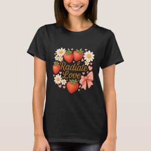Camiseta Desenho Floral de Morango Irradiar Amor