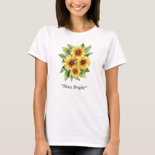 Camiseta Desenho Floral de Verão Pintado à Mão