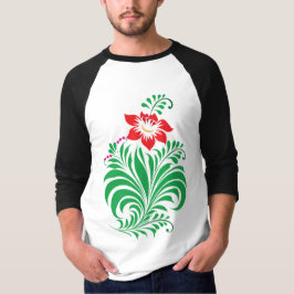 Camiseta Desenho Floral Ornamental de Flores – Elegante