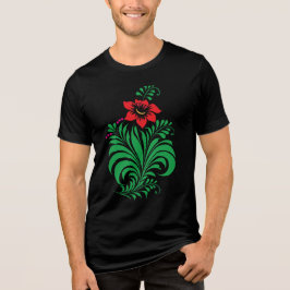 Camiseta Desenho Floral Ornamental – Elegante