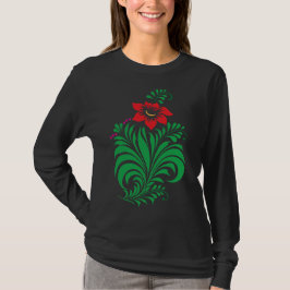 Camiseta Desenho Floral Ornamental – Elegante