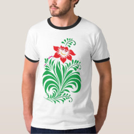 Camiseta Desenho Floral Ornamental – Elegante