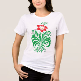 Camiseta Desenho Floral Ornamental – Elegante