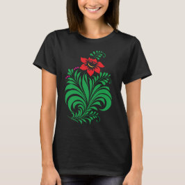 Camiseta Desenho Floral Ornamental – Elegante