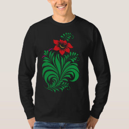 Camiseta Desenho Floral Ornamental – Elegante