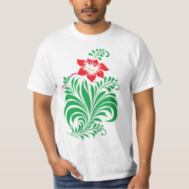 Camiseta Desenho Floral Ornamental – Elegante