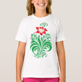 Camiseta Desenho Floral Ornamental – Elegante