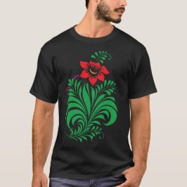 Camiseta Desenho Floral Ornamental – Elegante