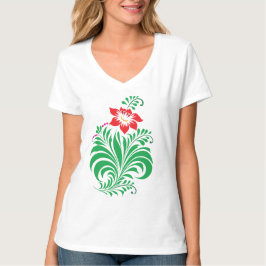 Camiseta Desenho Floral Ornamental – Elegante