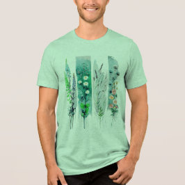 Camiseta desenho floral pastel em pincelada