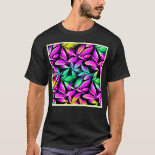 Camiseta Desenho Floral Vibrante e Repetitivo