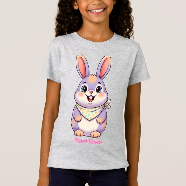 Camiseta Desenho Fofo do Coelho da Páscoa (Frente)