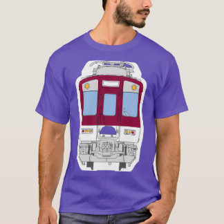 Camiseta Desenho frontal do trem elétrico japonês Kintetsu