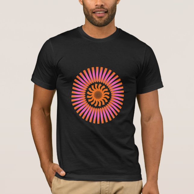 Camiseta Desenho Geométrico Abstrato de Explosão Solar em E (Frente)