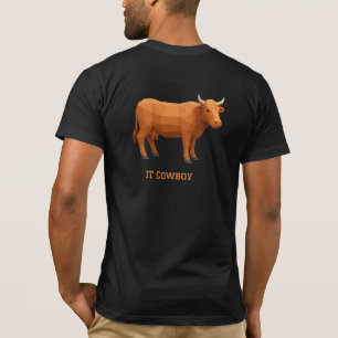 Camiseta Desenho Geométrico Vaca marrom avermelhada