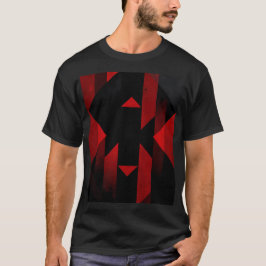 Camiseta Desenho Geométrico Vermelho e Preto