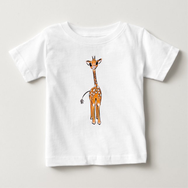 Camiseta Desenho girafa bonito, animais safari (Frente)