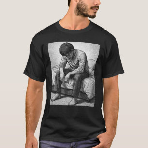 Camiseta Desenho Gráfico de Esgotamento no Fim do Dia por B