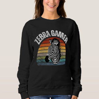 Camiseta Desenho Gráfico de Zebra Gamer para Crianças Gamer