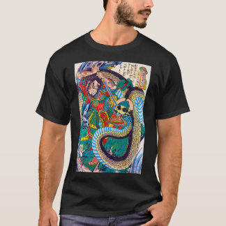 Camiseta Desenho gráfico estético de Cobra de arte japonesa