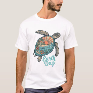 Camiseta Desenho Gravura Vintage Tartaruga Marinha