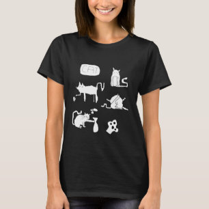 Camiseta Desenho Ingênuo de Gato Engraçado Pet Fofinho Gati