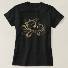 Camiseta Desenho Intrincado de Floral Ornamentado com Redem