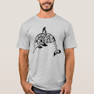 Camiseta Desenho Intrincado de Golfinho Mandala Ornamentado