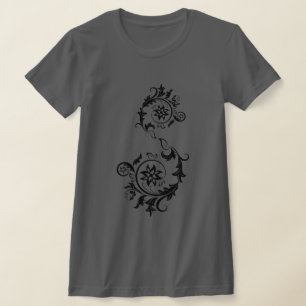 Camiseta Desenho Intrincado de Mandala Floral em Espiral Or