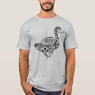 Camiseta Desenho Intrincado de Pato com Mandala Ornamentada