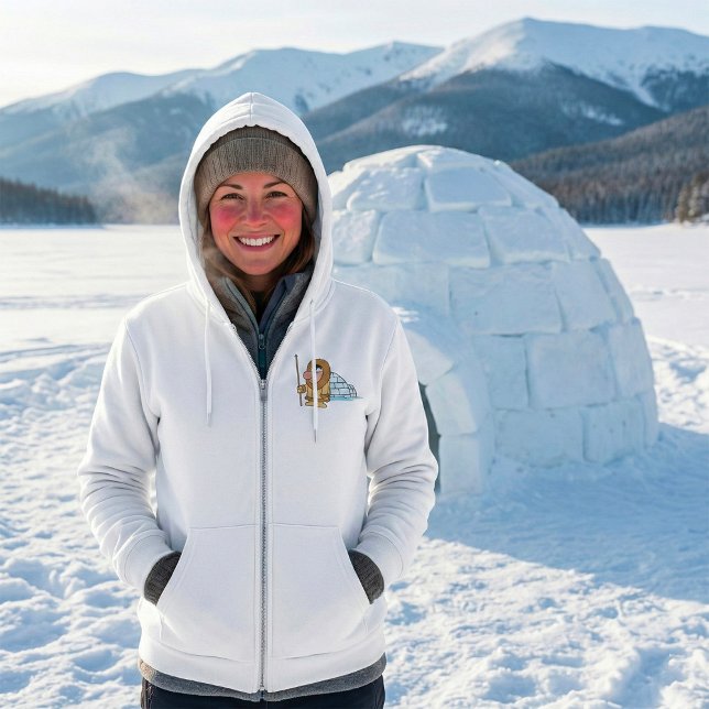 Camiseta Desenho Inuit Esquimó com Lança e Igloo (Criador carregado)