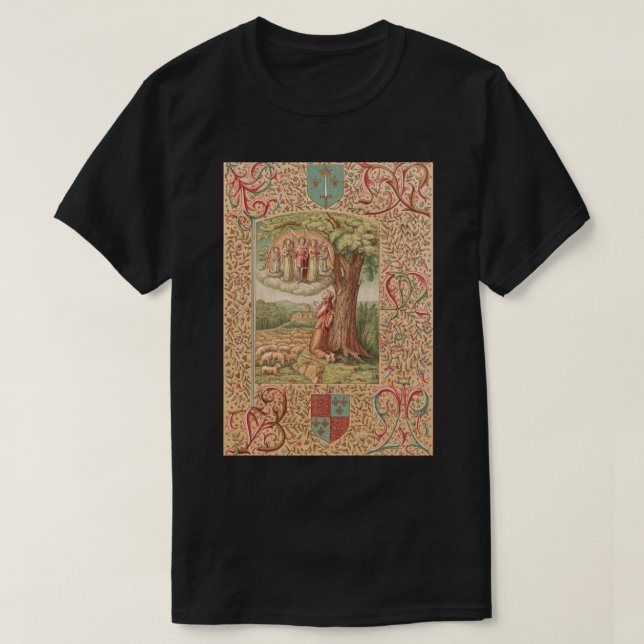 Camiseta Desenho medieval santo d'Arc (Frente do Design)