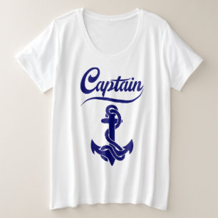 Camiseta Desenho Náutico Âncora Barco à Vela Capitão
