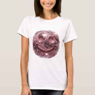 Camiseta Desenho Ousado Cara FELIZ Prata
