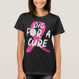Camiseta Desenho Para Uma Consciência Do Cancer De Voleibol