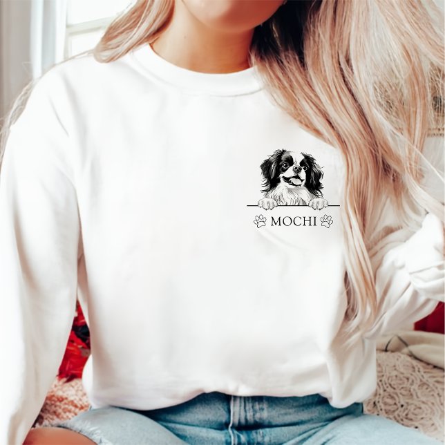 Camiseta Desenho Personalizado de Mão do Cão Japonês (Criador carregado)