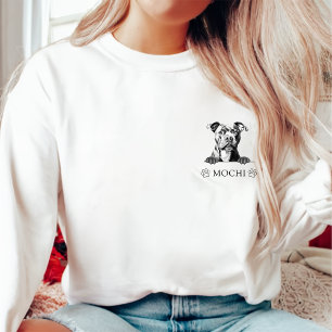 Camiseta Desenho Personalizado de Mão do Cão Staffy