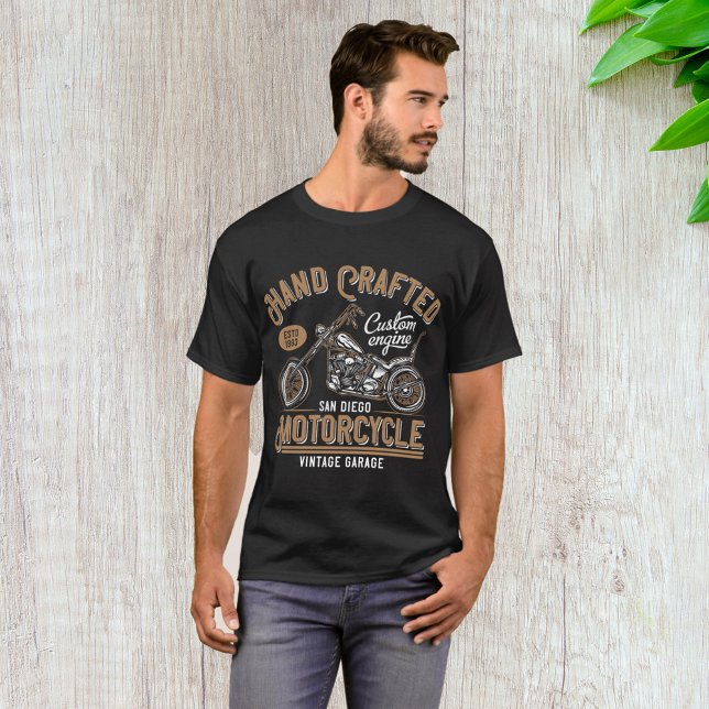 Camiseta Desenho Personalizado de Motocicleta Antiga Feita  (Criador carregado)