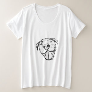 Camiseta desenho pitbull simples amantes de cães preto bran