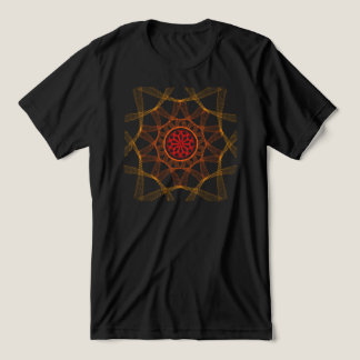 Camiseta Desenho Radial Aninhado com Motivo de Flor Central