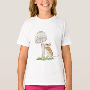 Camiseta Desenho realista de um rato de campo engraçado e c