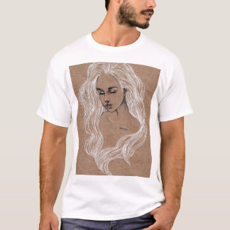 Camiseta Desenho Retrato: Ilustração de Menina