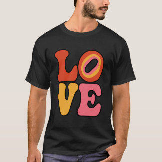 Camiseta Desenho Retro de Amor e Poder Floral