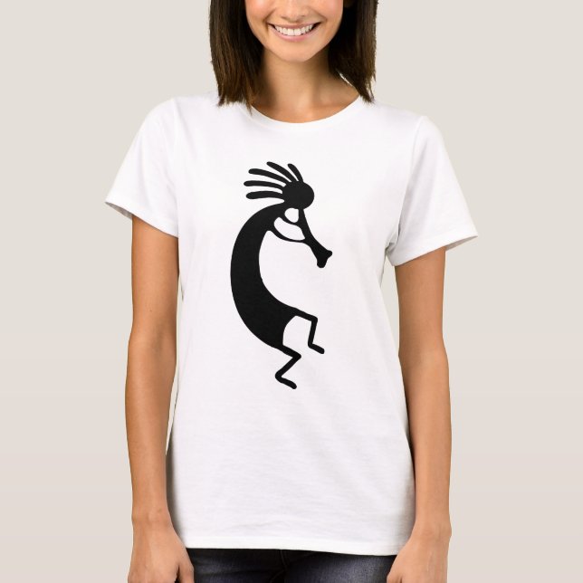Camiseta Desenho simples de Kokopelli em preto (Frente)