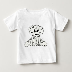 Camiseta Desenho simples de um cão dalmata de pelúcia em pr